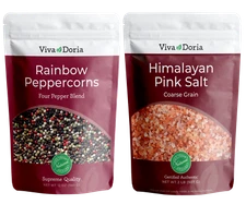 Viva Doria Rainbow Peppercorn, 12 oz - Himalayan Pink Salt Coarse Grain, 2 lb