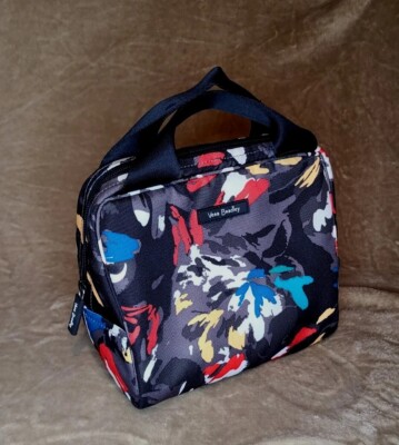 Vera Bradley Lunch Cooler Splash Floral Black Work School w/ ID slot