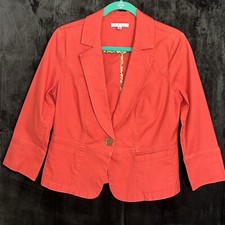CAbi Toss On Jacket Size 8 Womens Red Poppy Blazer 878