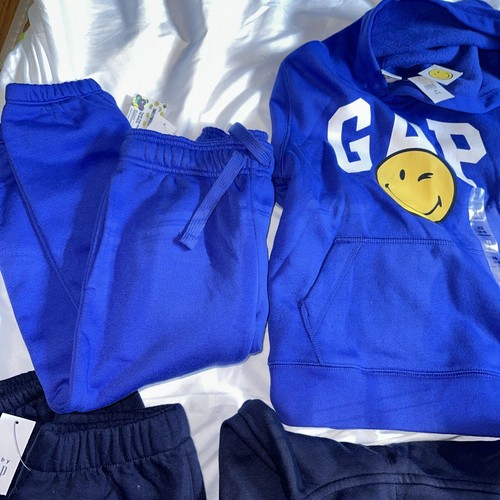 Boys Gap Hoodies Sz 4 Pullover Zip Up 2 Pants Suits Hoodie NWT Blue Gray - Picture 9 of 9
