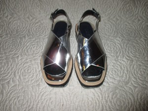 silver cross over sandals