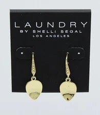 New Laundry by Shelli Segal Ornate Gold Drop Earrings with $25 Tags #LN30