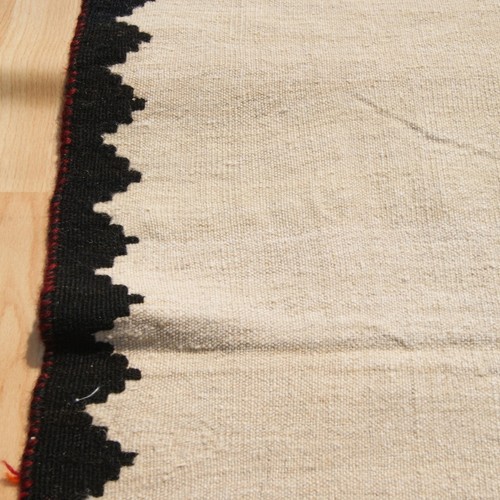 ALFOMBRA KILIM KURDA TEJIDA PLANA TEJIDA A MANO BLANCA RECTÁNGULO LANA VACÍA ALFOMBRAS 3X4 - Imagen 3 de 4