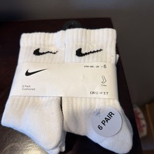 Nike Youth Everyday Cushioned Training Crew Socks Size 10C-3Y 6 Pairs 