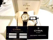 CYMA LE LOCLE 18K WHITE GOLD Eta 7750 Automatic Triple Chronograph HEAVY Vintage