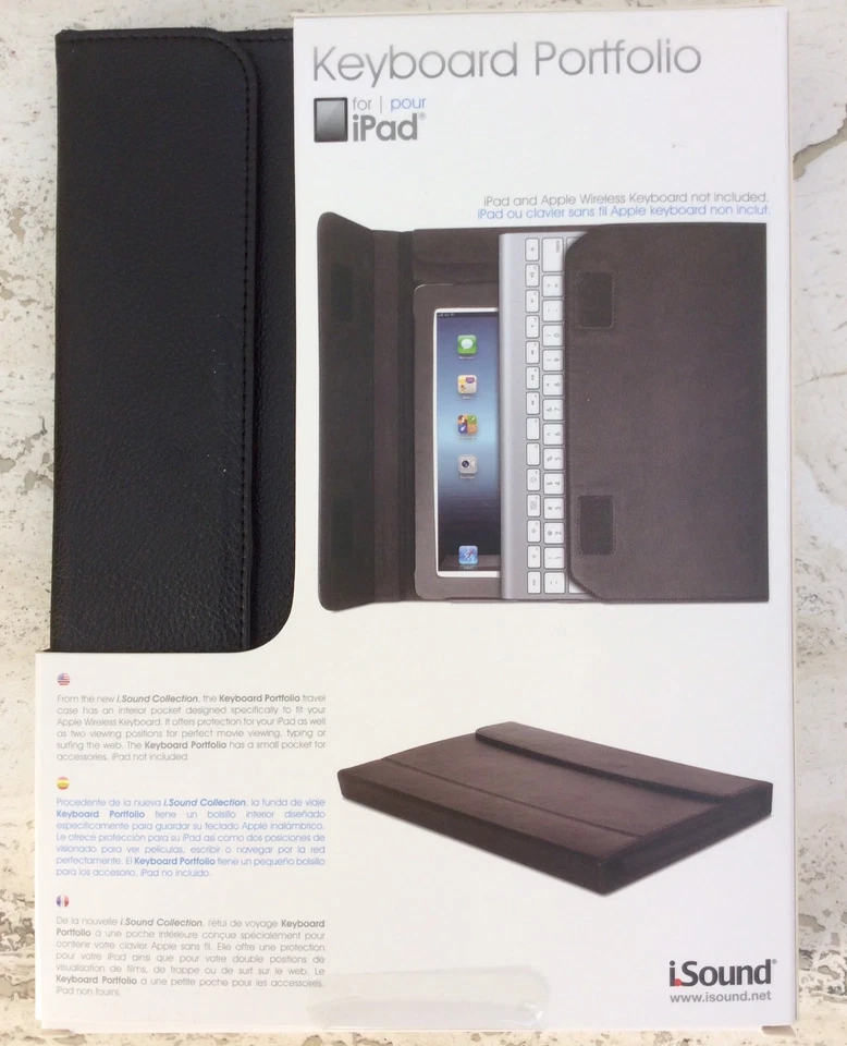 iPad 2,3,4 Keyboard Portfolio Genuine Leather Case with Keyboard Sleeve iSound - Image 2 of 3