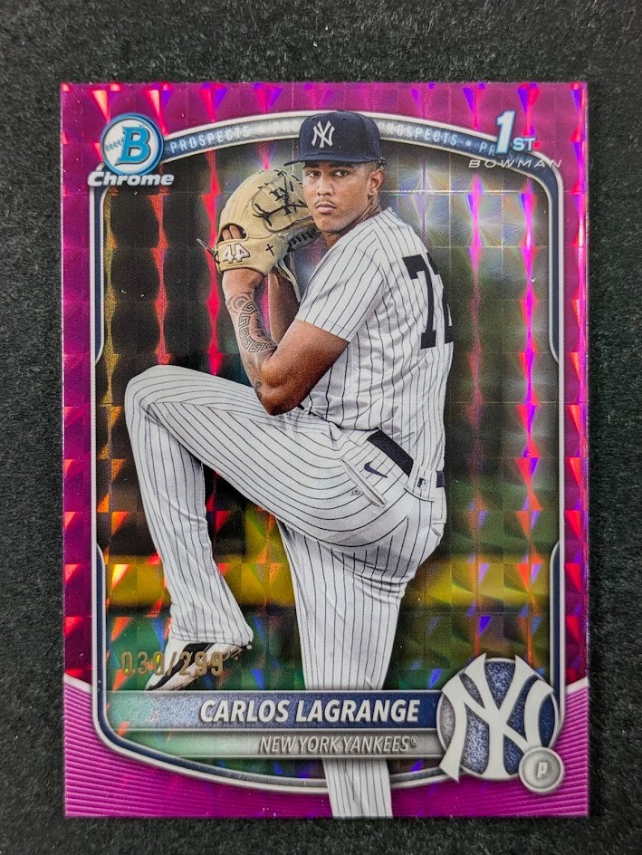 2025 Bowman Chrome CARLOS LAGRANGE 30/299 1st Fuchsia Geometric Ref Prospects SP