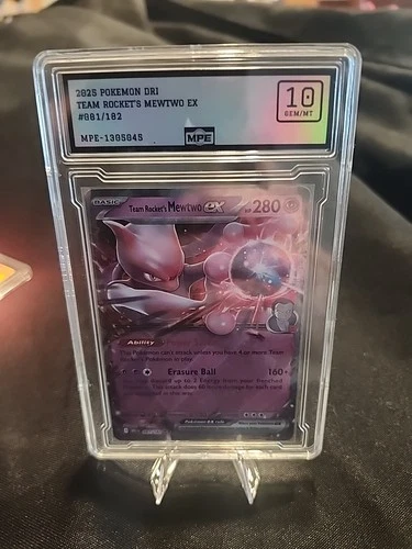 2025 Pokemon Destined Rivals Team Rocket's Mewtwo ex #081/182 Gem 💎 Mint 10
