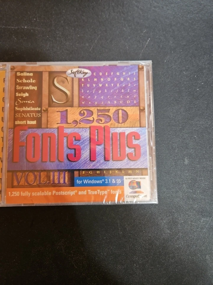 Fonts Plus 1250 Volume 3 PC CD scalable Postscript Truetype designs characters + - Image 3 of 4