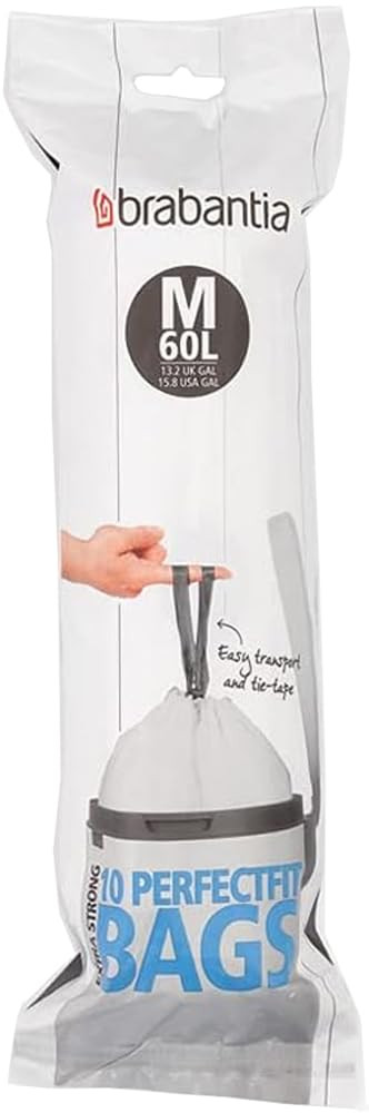Brabantia PerfectFit Bin Bags Vuilniszakken ( M ) 60 LTR 10 Pcs NUOVO