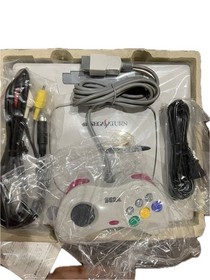 Sega Saturn HST-0019 White Console Japan Model  Opened Box Unused