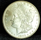 1883 CC Morgan Dollar MS+++ in Grade White Coin Full Feathers