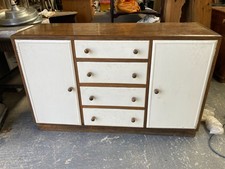 Sideboard Cabinet Cupboard Drawers Vintage Retro Andrews Part White Painted Wood