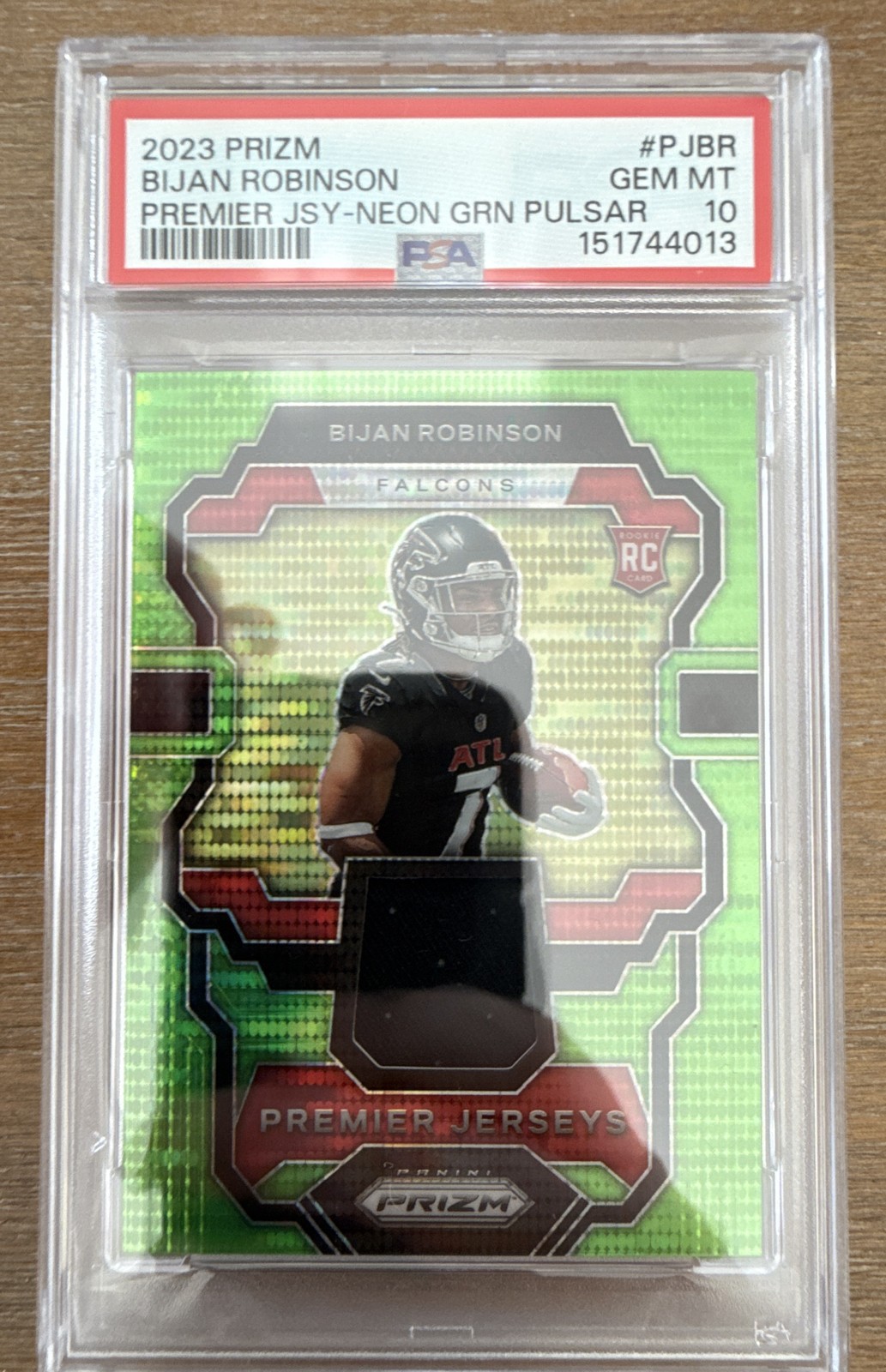 Bijan Robinson Panini Prizm Premier Jerseys #PJBR Neon Green Pulsar