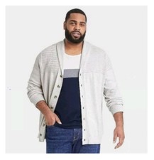 Goodfellow  Co Men's Standard Fit Cardigan Gray Mist Sweater NWT Small