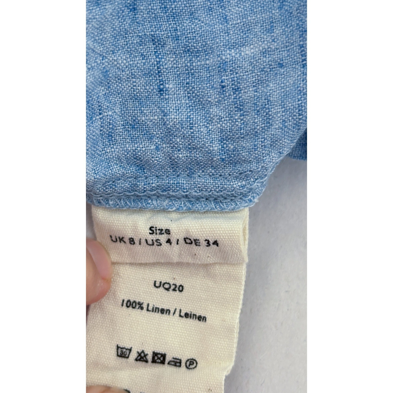 Poetry Linen Tie Back Midi Dress Blue Womens Size 4 Lagenlook Coastal image 10