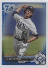 2017 Bowman Chrome Prospects Blue Refractor 70th Anniversary Brent Honeywell fm0