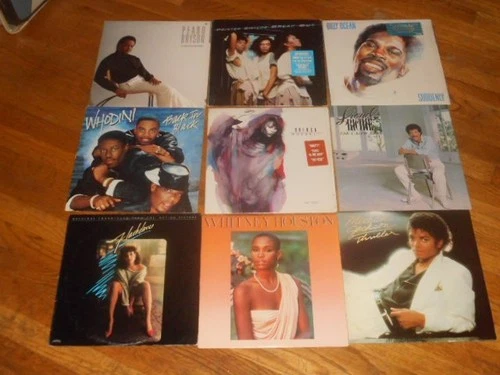 80's lot 9x LP michael jackson WHITNEY HOUSTON billy ocean PEABO BRYSON whodini