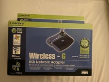 Lot of 2 Linksys Wireless-G 2.4 GHz External WiFi USB Network Adapter WUSB54G 