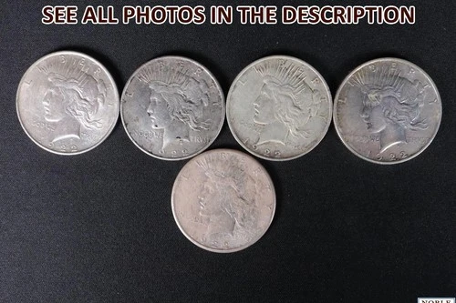 NobleSpirit (CS) Popular 5x 1922 Silver Peace Dollar Mixed Cond. Lot to BU