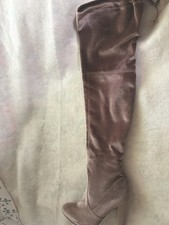 Steve Madden Women s Taupe Faux Velvet Thigh-...
