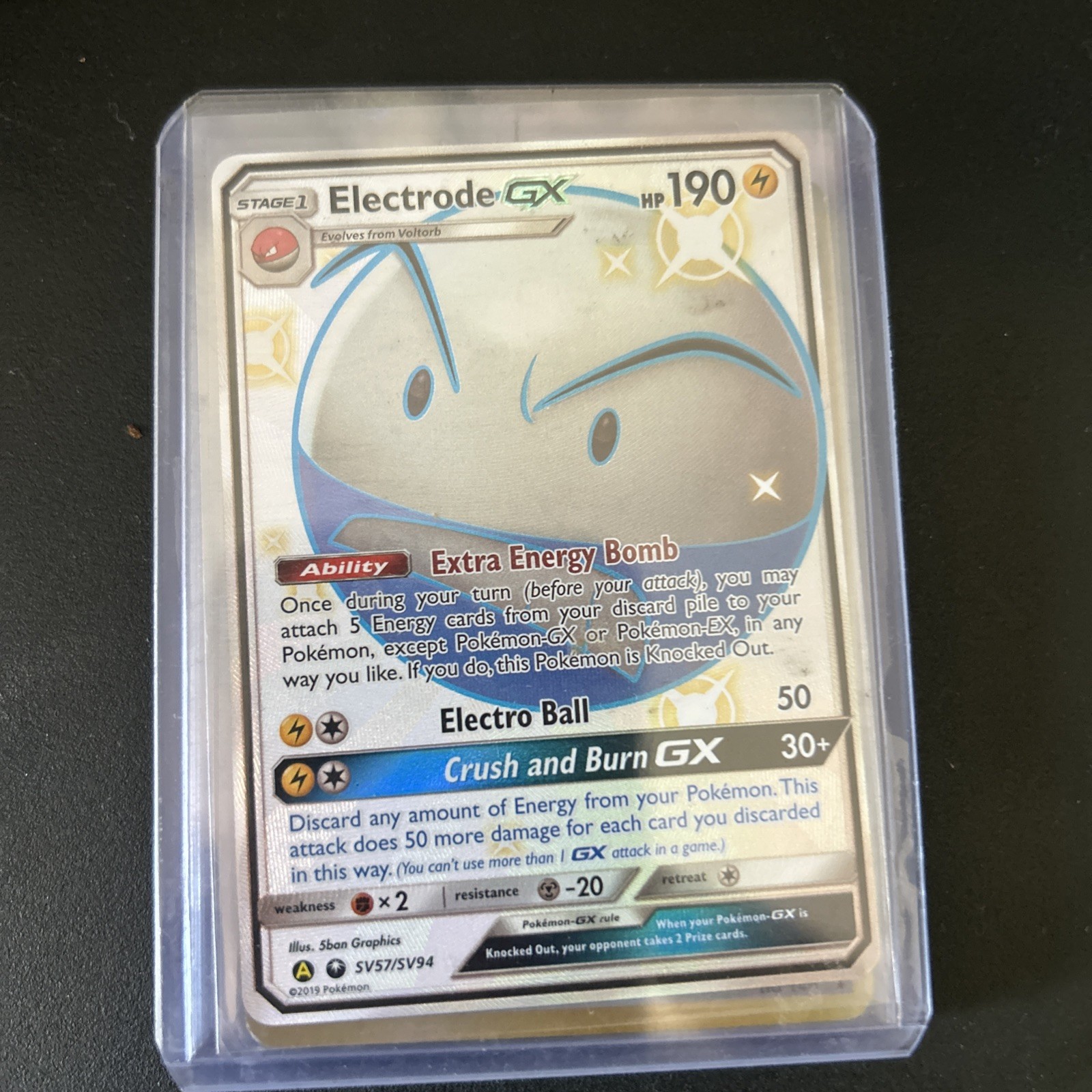 Electrode GX SV57/SV94 Hidden Fates Shiny Vault Holo Card Near Mint Condition