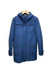 MANUEL RITZ Coat Navy Solid Wool Blend Size Adjustable Used