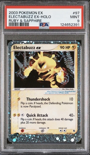 2003 Pokemon EX Ruby & Sapphire Electabuzz ex Holo 97/109 PSA 9 Mint