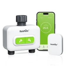 RainPoint 2-zone Wireless Smart Water Timer with Hub Rain Delay,Lawn,Garden,Yard