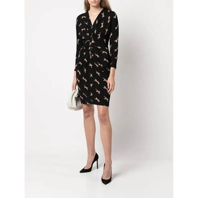 DIANE VON FURSTENBERG Iley Sprinting Tiger Print Dress Womens Size S