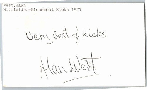 1960's -Alan West- Signed/Autograph/Auto Postcard Luton Town Soccer NASL