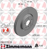 2X Zimmermann Bremsscheibe Coat Z 290.2272.20 FüR Jaguar XE X760 AWD D200 Mhev