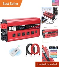 4000W Power Inverter 12V to 110V/120V DC to AC with LCD Display, Remote Contr...