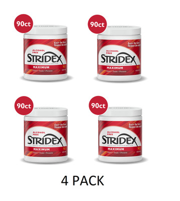 4 PACK Stridex Medicated Acne Pads Maximum Strength CLeans Treats Prevents