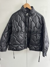 Zara Faux Leather Quilted Bomber Jacket Size M Women  s Black