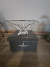 Waterford Crystal Clarion 6" Footed Bowl Candy Dish Pedestal Square W Box