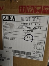 ASAHI 1613005 Manual 2-Way Ball Valve,Socket,CPVC 49FA75
