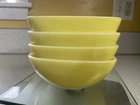 Pyrex Small Square Yellow Bowls #410 12 OZ Vintage St Of 4 USA