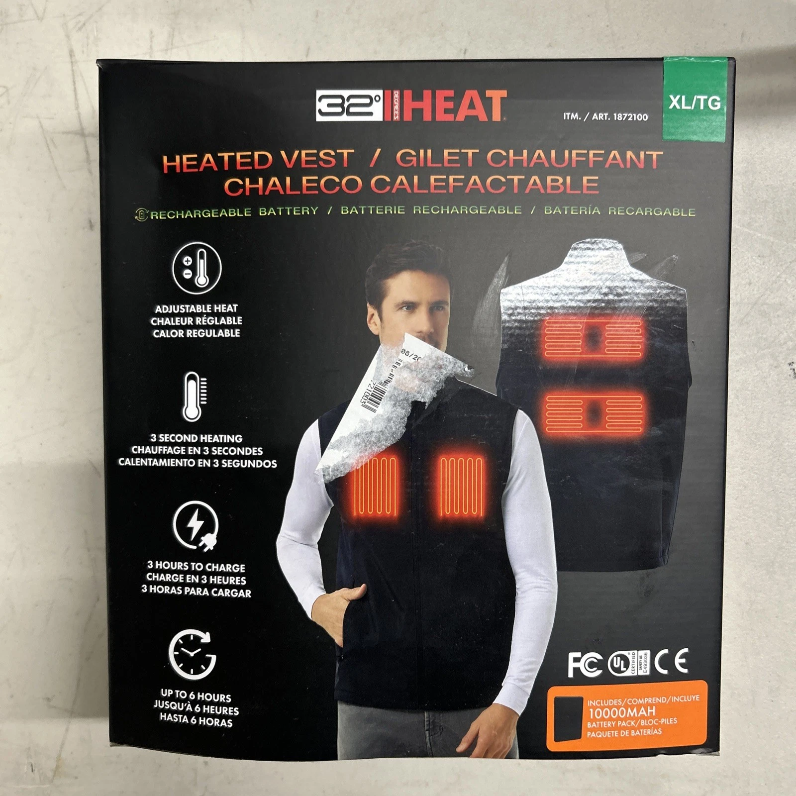 COSCO 32 Degrees Rechargeable Heated Vest #1872100 XL