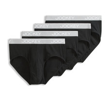 Men's Jockey Underwear 4-pack Cotton Blend Briefs/Black
