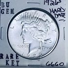 1926 S BU GEM PEACE SILVER DOLLAR UNC MS+++ U.S. MINT RARE KEY COIN 6660