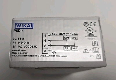#ad #ad Wika PSD 4 P#14240416 PRESSURE SENSOR 0 6BAR $350.00