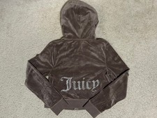 JUICY COUTURE Hoodie LARGE Women s Brown Sugar Full Zip Velour Track Jacket
