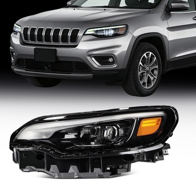 ECCPP Full LED Headlight Assembly For Jeep Cherokee 2019-2023 Left Side Black