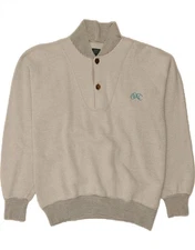 OLMES CARRETTI Mens Turtle Neck Jumper Sweater Medium Grey Cotton DF28