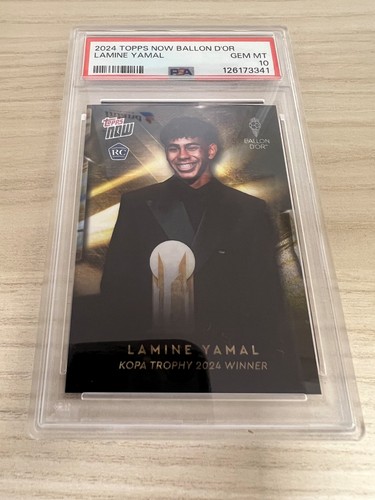 2024 Topps Now Ballon D’Or Lamine Yamal Kopa Trophy Rookie RC PSA 10 Soccer Card