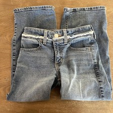 Abercrombie Kids Jeans Size 7/8 Short High Rise Wide Leg Medium Wash