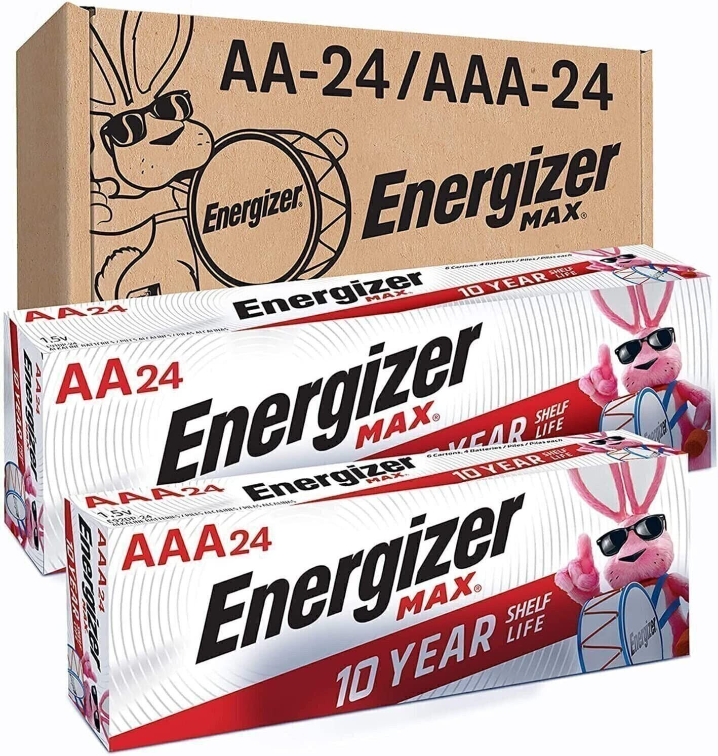 Energizer AA Batteries and AAA Batteries, 24 Max Double A Batteries and 24 Max-image