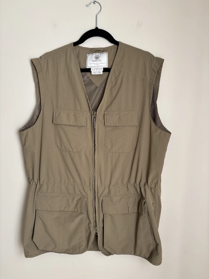 Beretta Utility Vest Full Zip Multi Pocket Outdoor Hunting Fishing Brown Size XL - Image 2 of 4