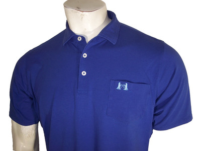 NGLA National Golf Links of America B. Draddy Mens Medium Blu Member Caddie Polo